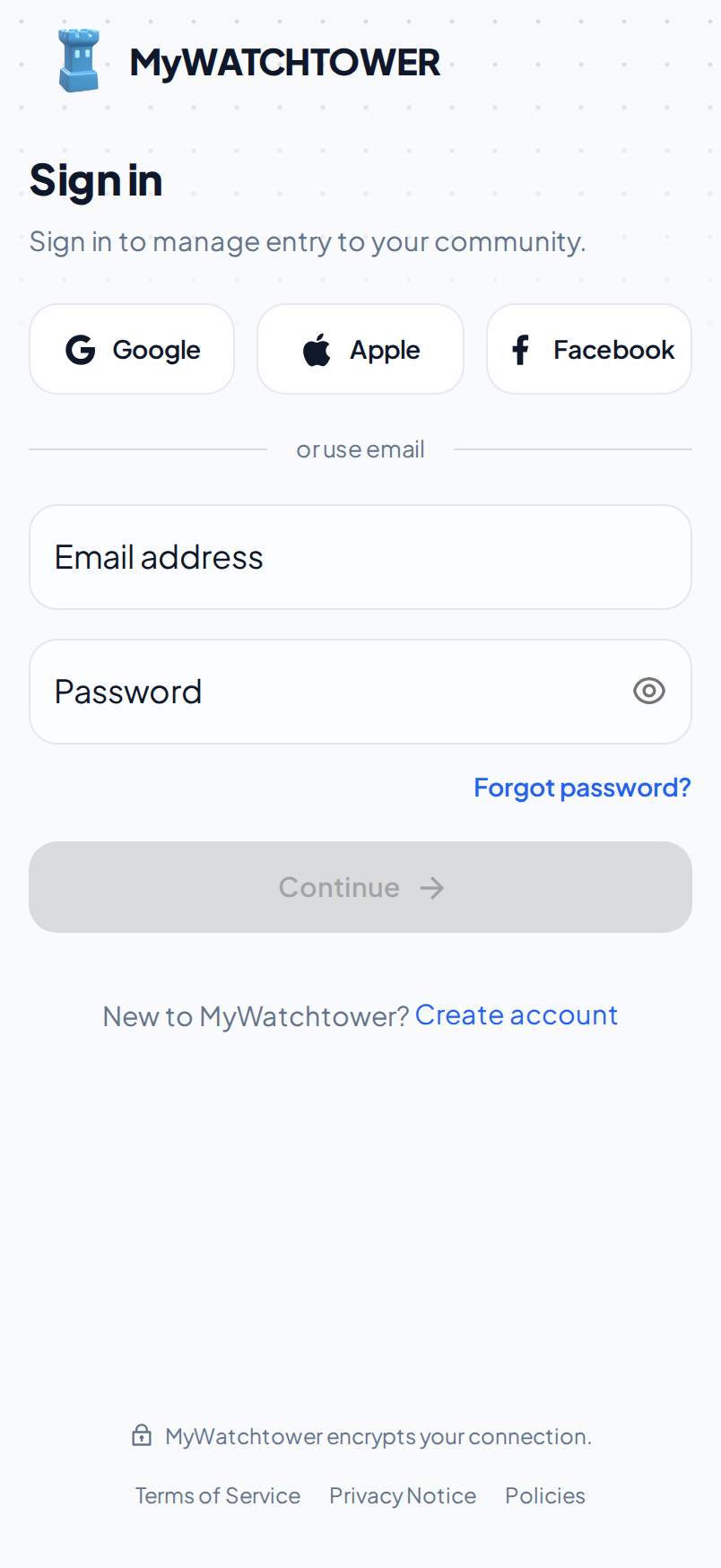The Sign in page on a phone, with the Forgot password? link under the Password field